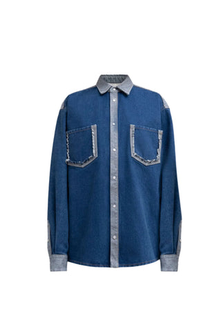 Two-Tone Denim Shirt