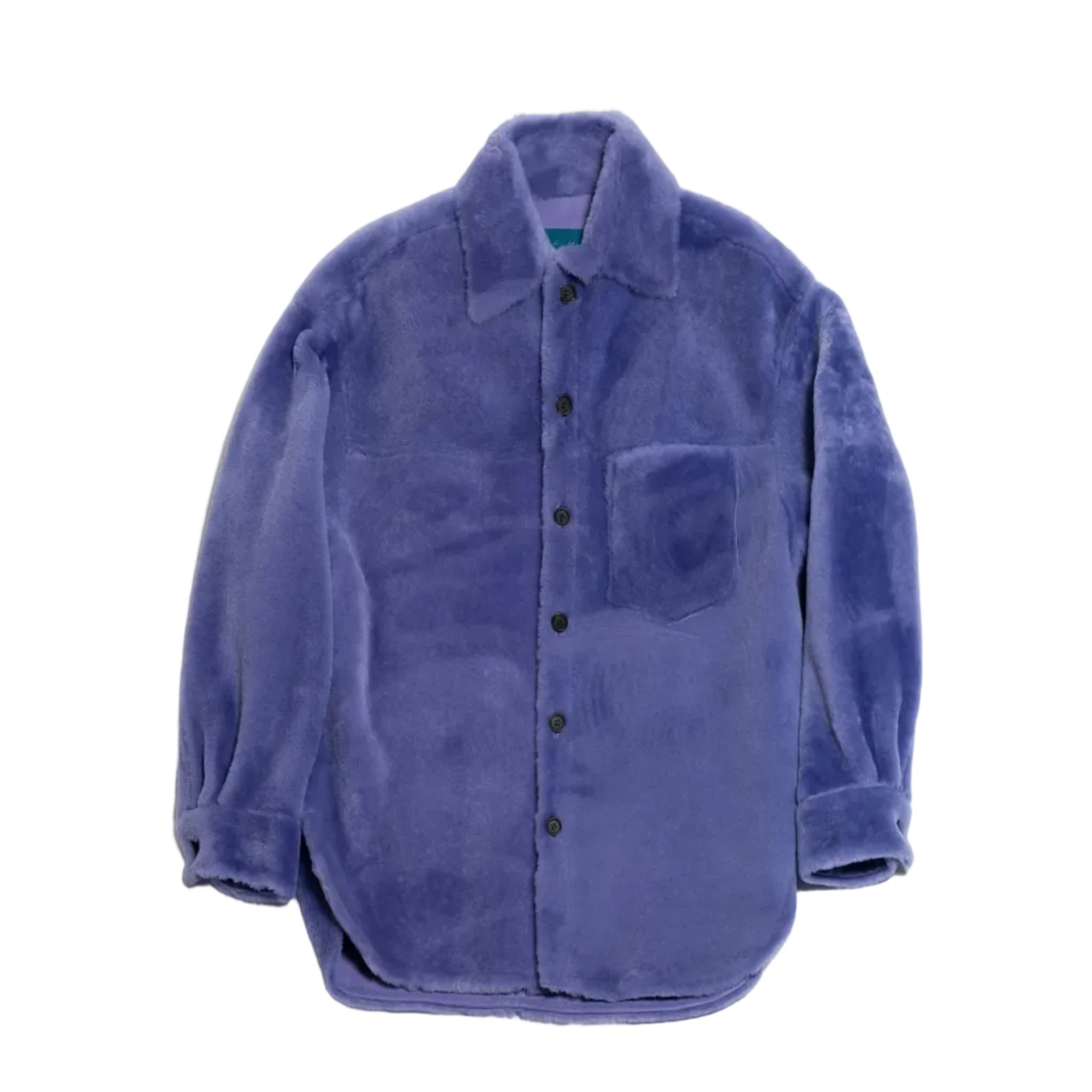 Blue corduroy shirt on a white background