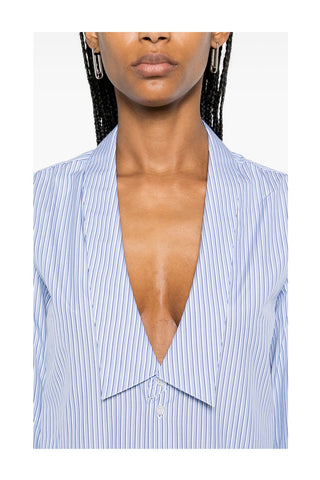 Stripped Open Collar Shirt