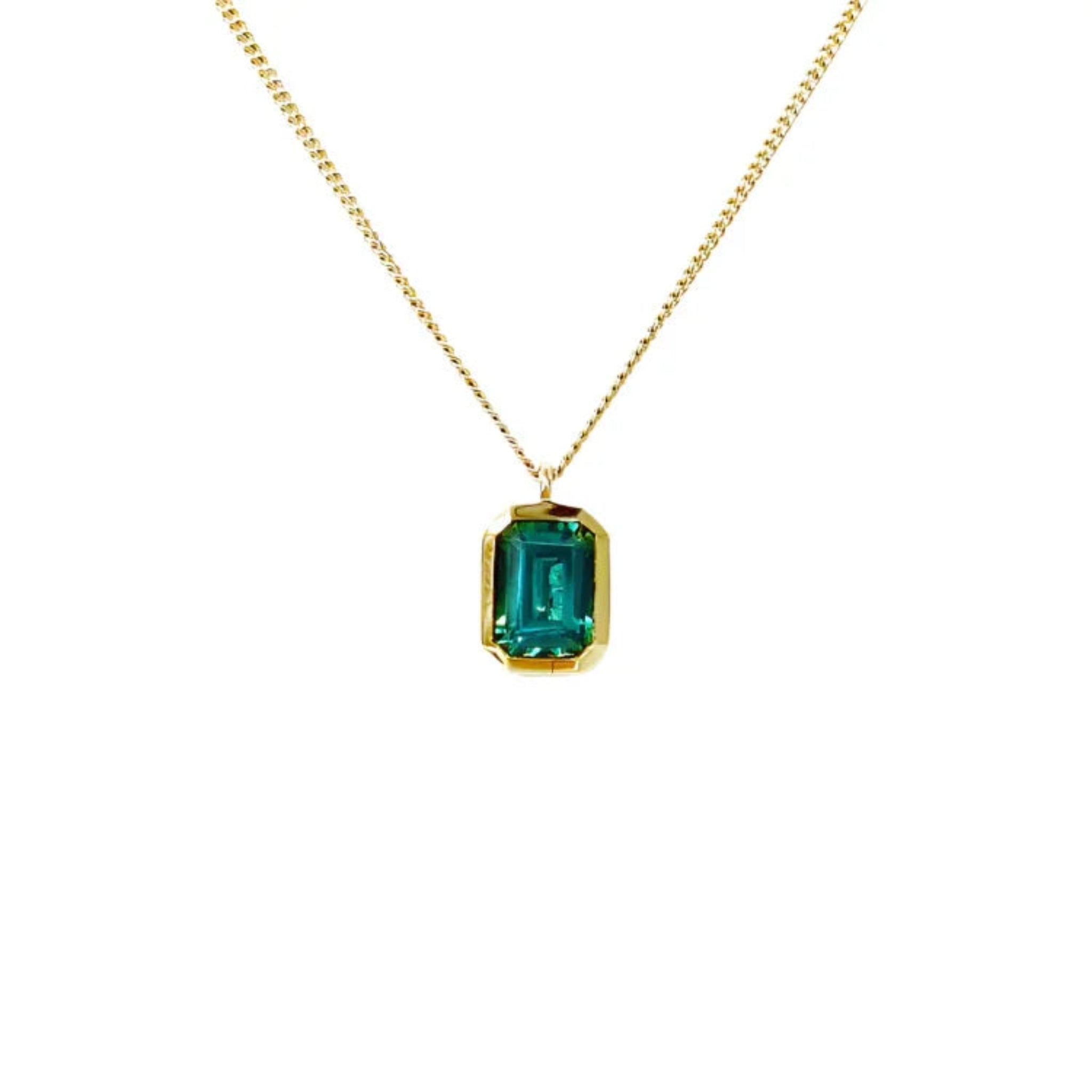 MSGRN Chatelet Petite Green Necklace 18K Yellow Gold plated 925 Silver
