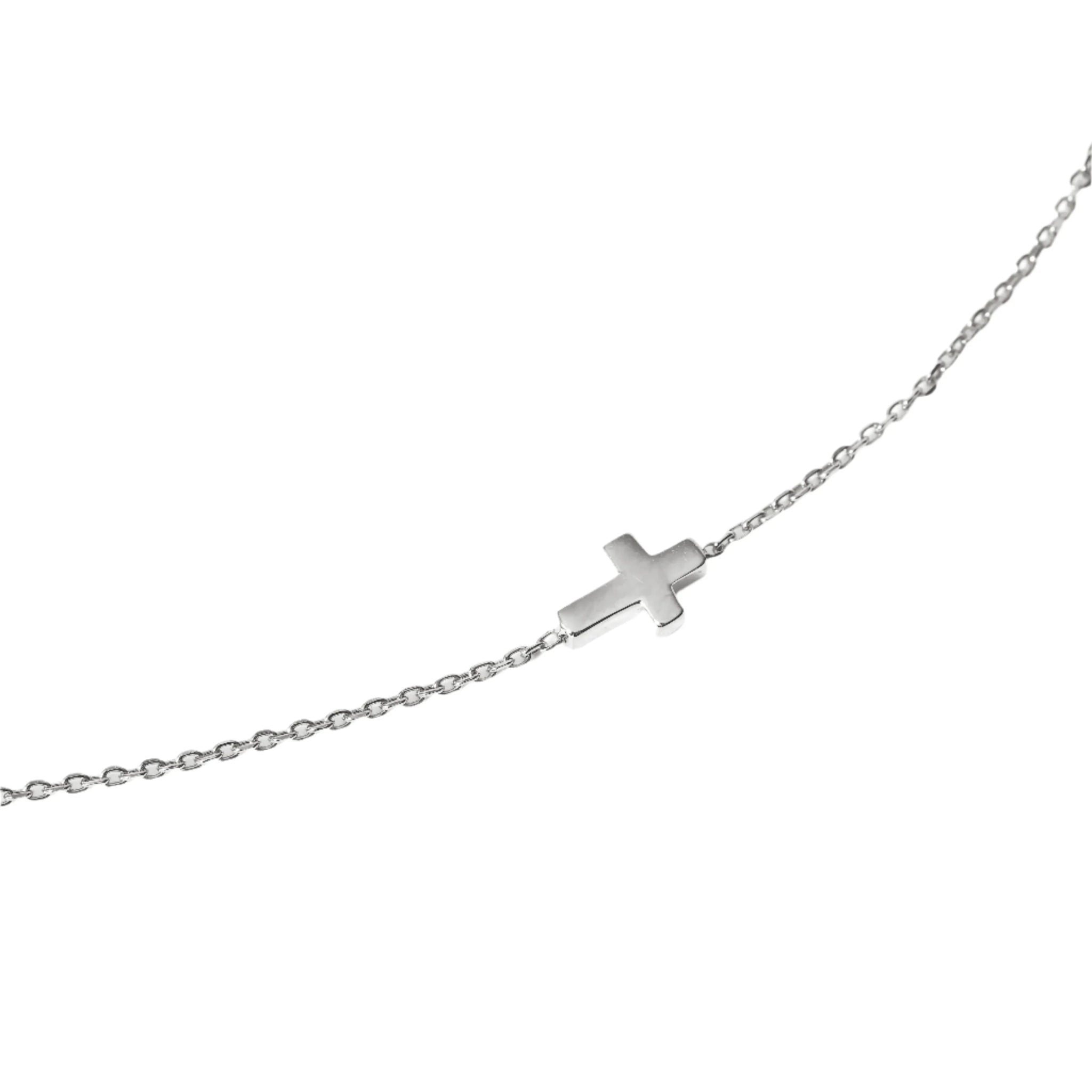 MSGRN Cross Necklace Rhodium plated 925 Silver