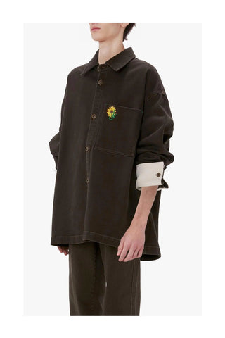 Oversized Contrast Cuff Shirt