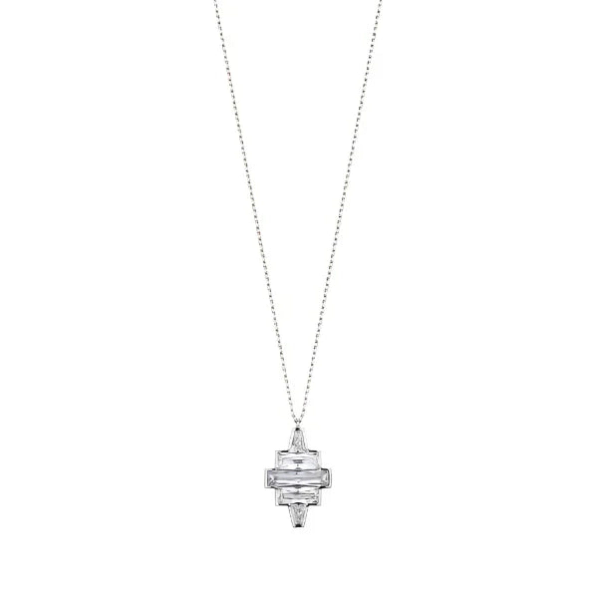MSGRN Deco Necklace Rhodium plated 925 Silver