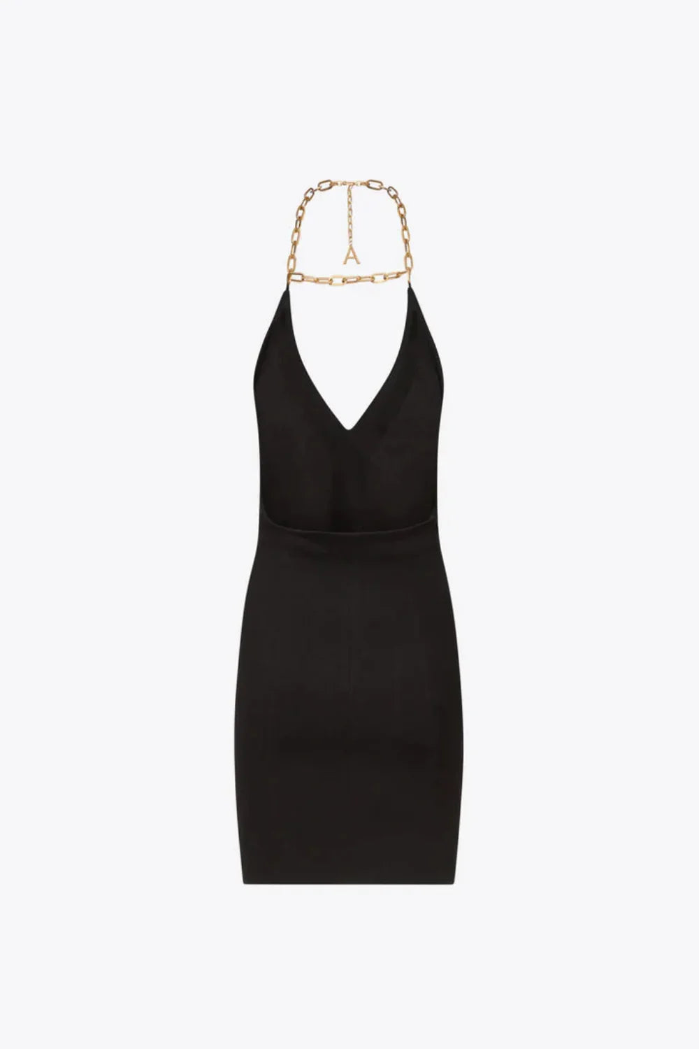 AREA Chain Plate Halter Mini Dress-2