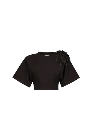 Fringe Brooch Cropped T-Shirt