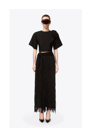 Fringe Brooch Cropped T-Shirt