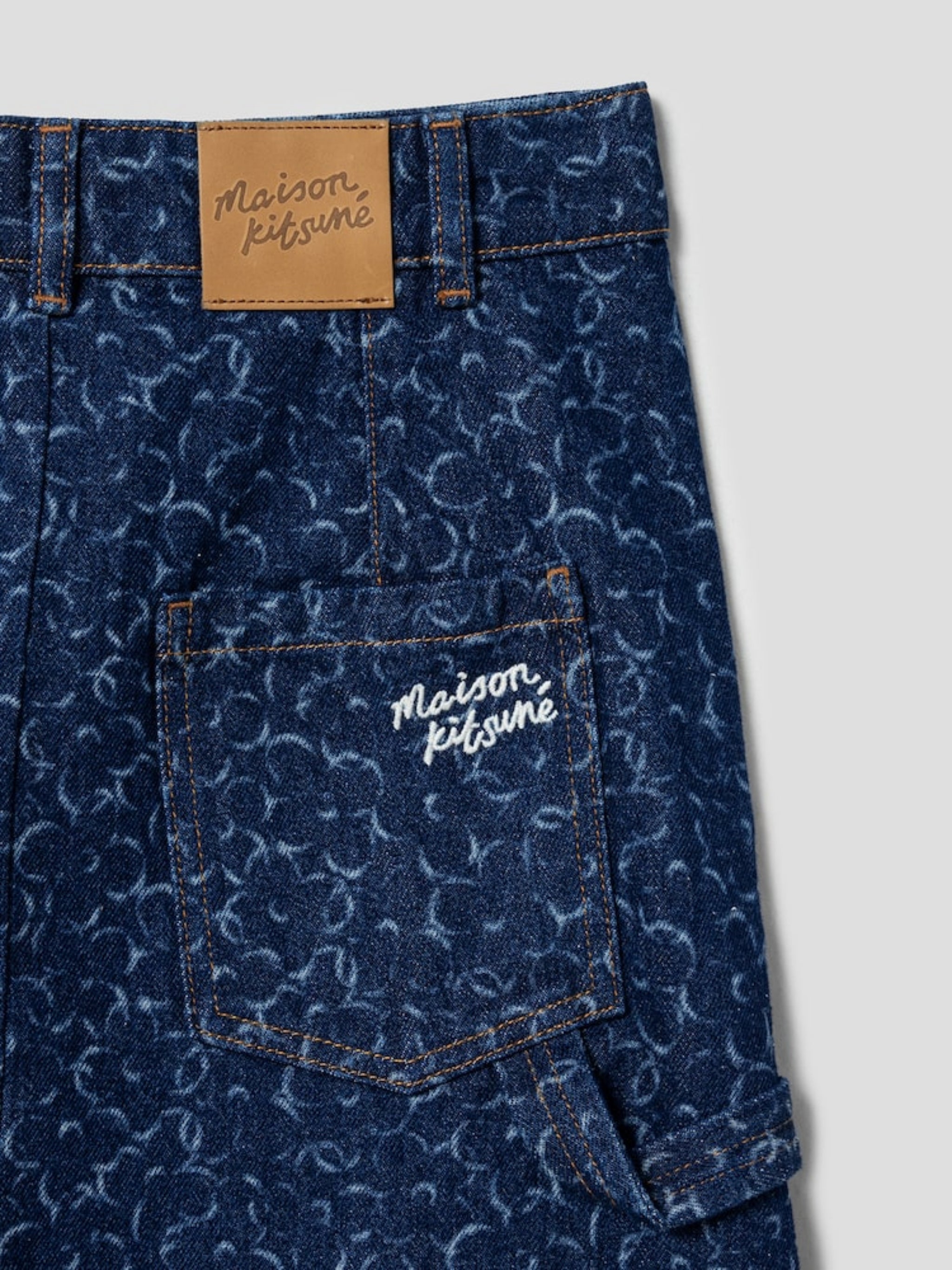 MAISON KITSUNÉ 미니 데님 스커트-5