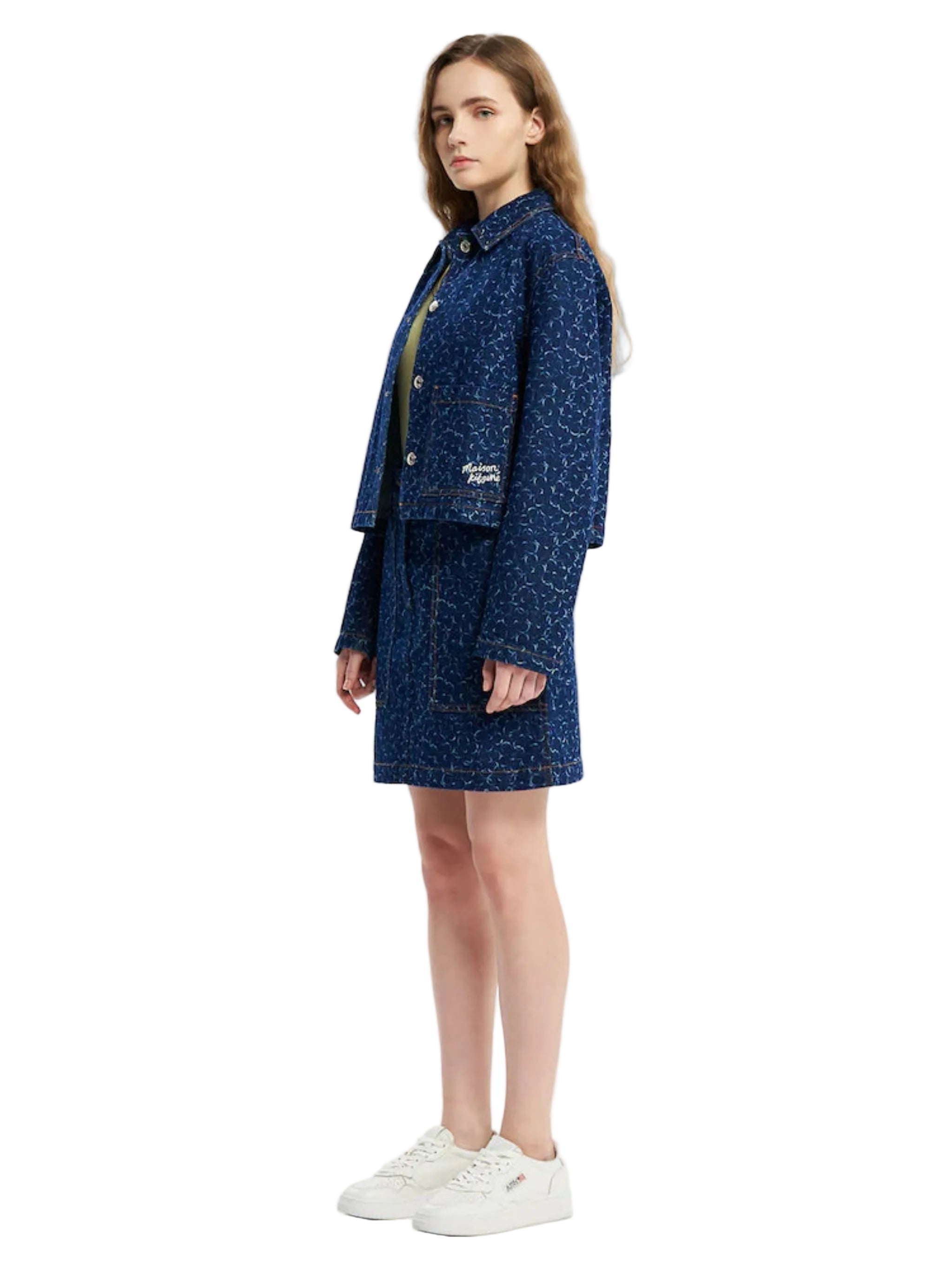 MAISON KITSUNÉ 크롭 데님 재킷 -5