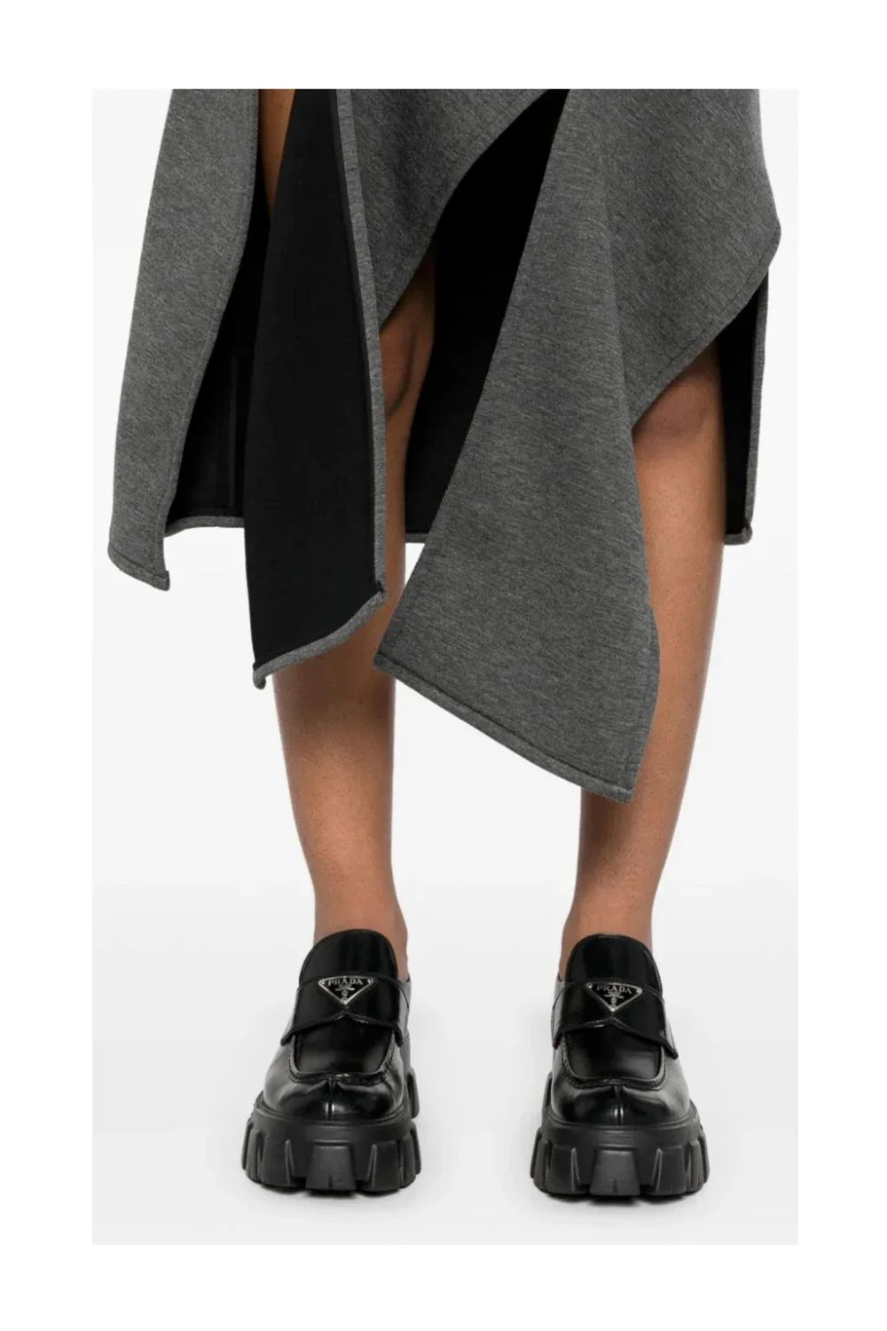 PLAN C Scuba-jersey midi skirt | Grey-4