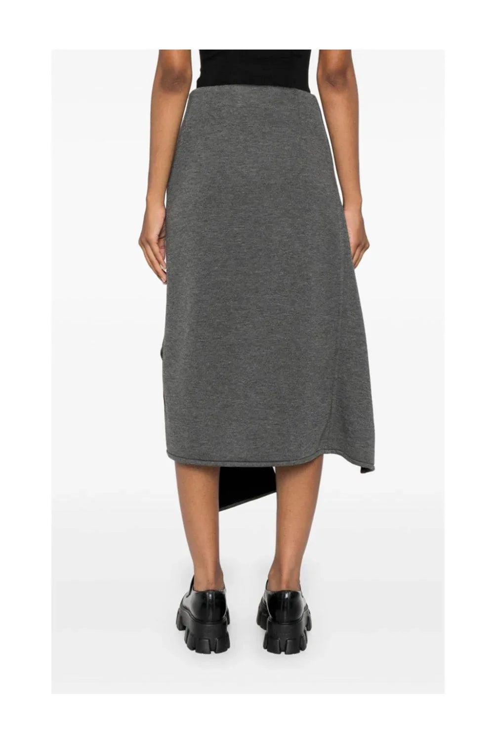 PLAN C Scuba-jersey midi skirt | Grey-2