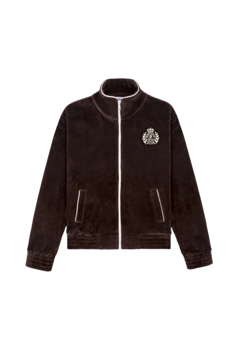 SPORTY & RICH NY Crest Velour Track Jacket