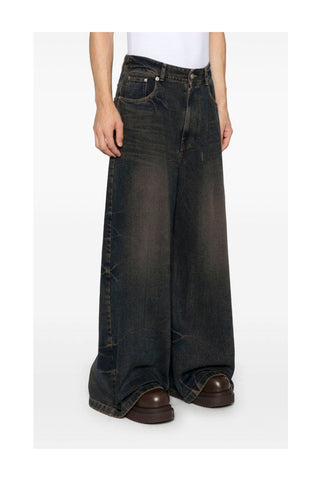 Washed Denim Wide Pants