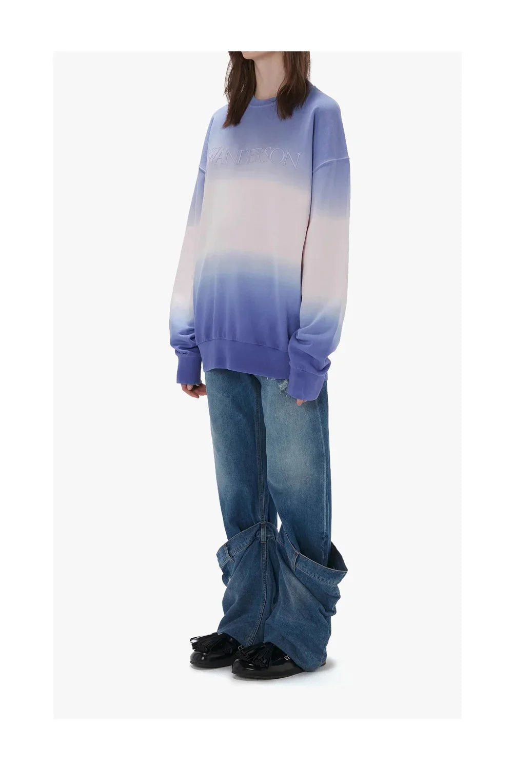 로고 자수 그라데이션 스웨트셔츠-4