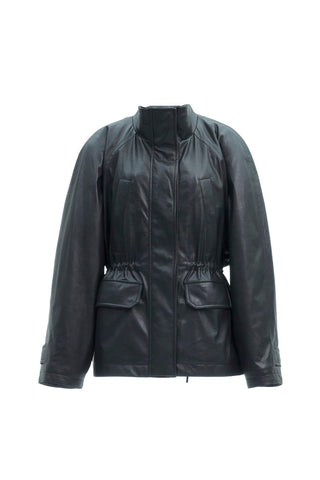 Faux Leather Utility Safari Jumper