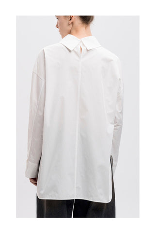 High Neck Volume Cotton Shirt