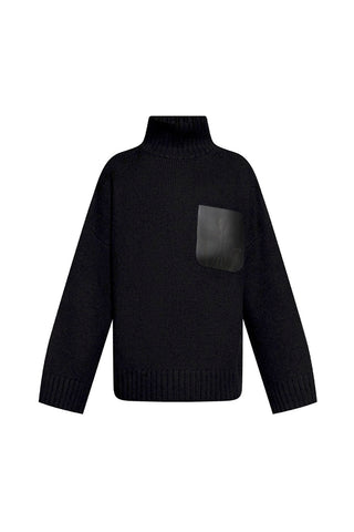 Leather Patch Pocket Jumper