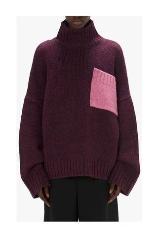 Patch Pocket Turtleneck Jumper