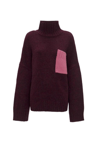 Patch Pocket Turtleneck Jumper