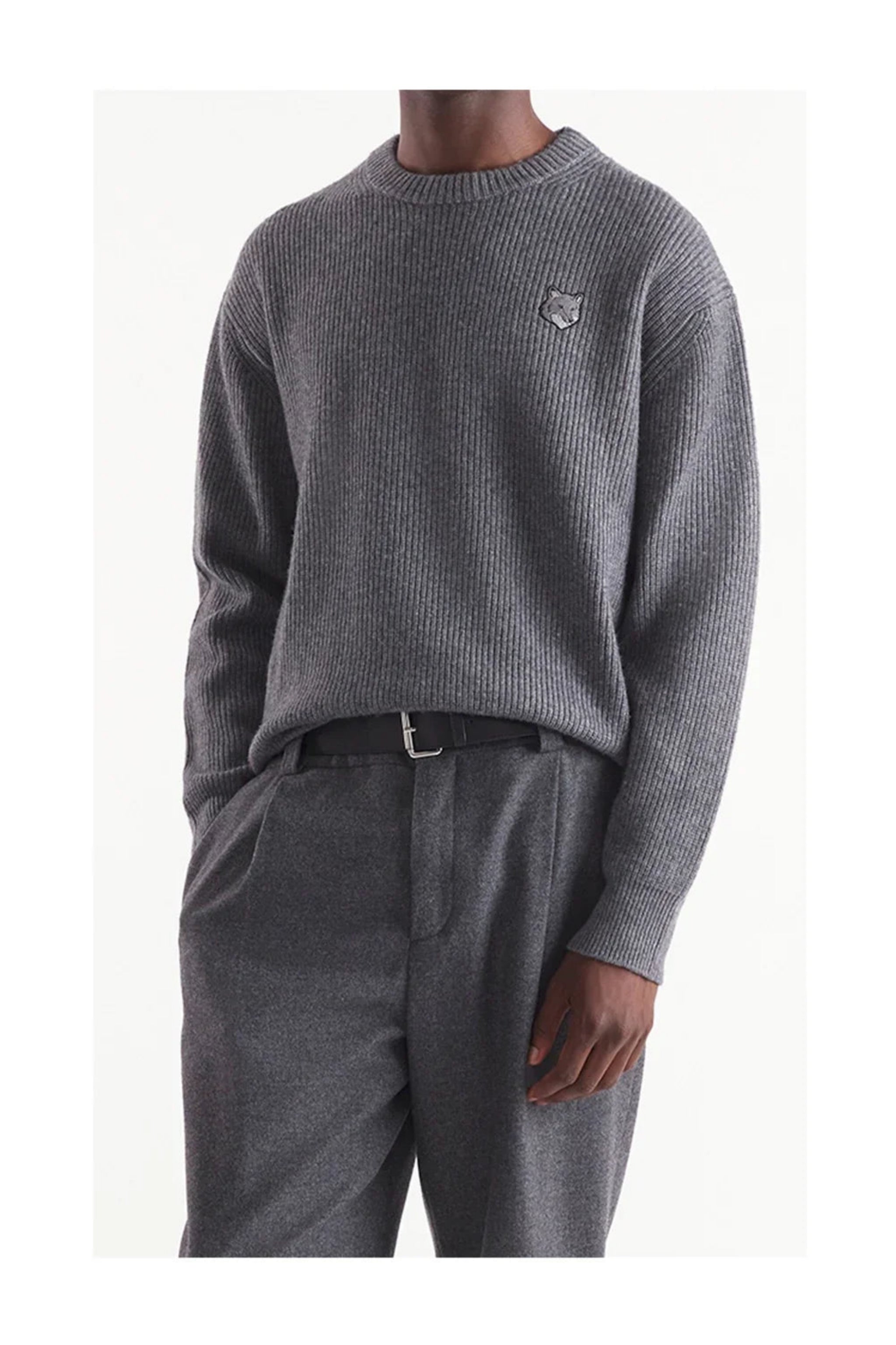 MAISON KITSUNÉ Bold Fox Head Patch Comfort Ribbed Jumper-2