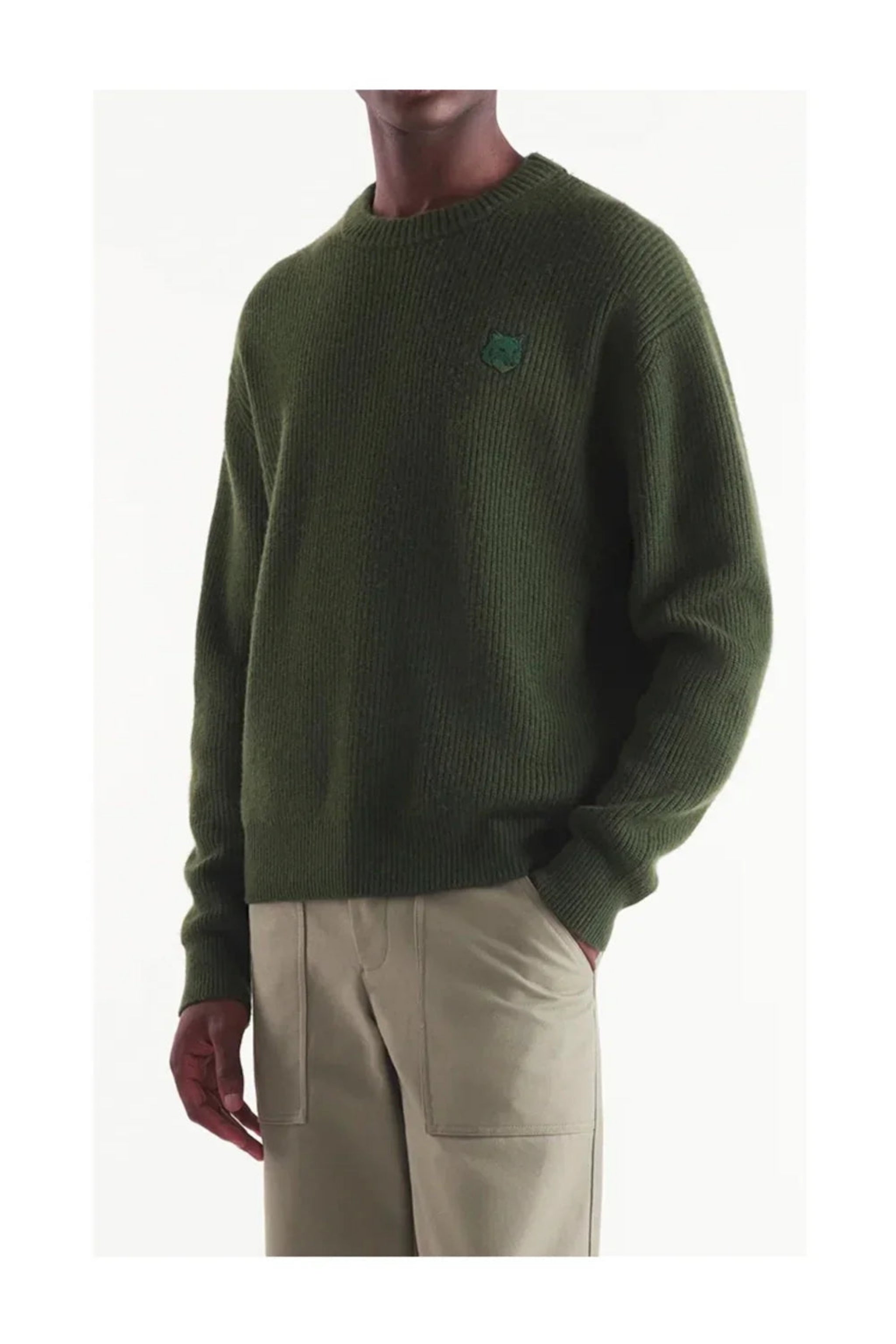 MAISON KITSUNÉ Bold Fox Head Patch Comfort Ribbed Jumper-2