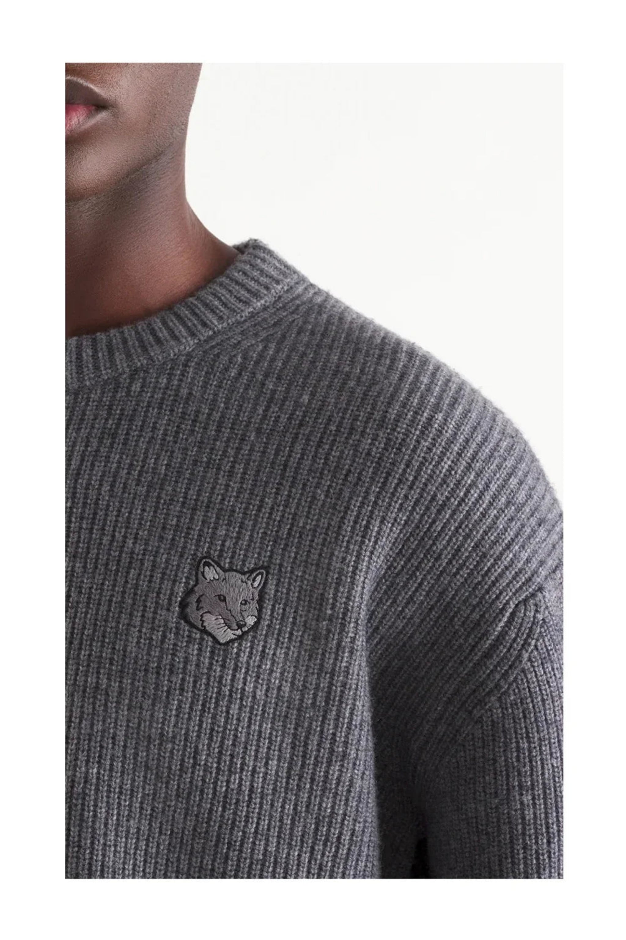 MAISON KITSUNÉ Bold Fox Head Patch Comfort Ribbed Jumper-3