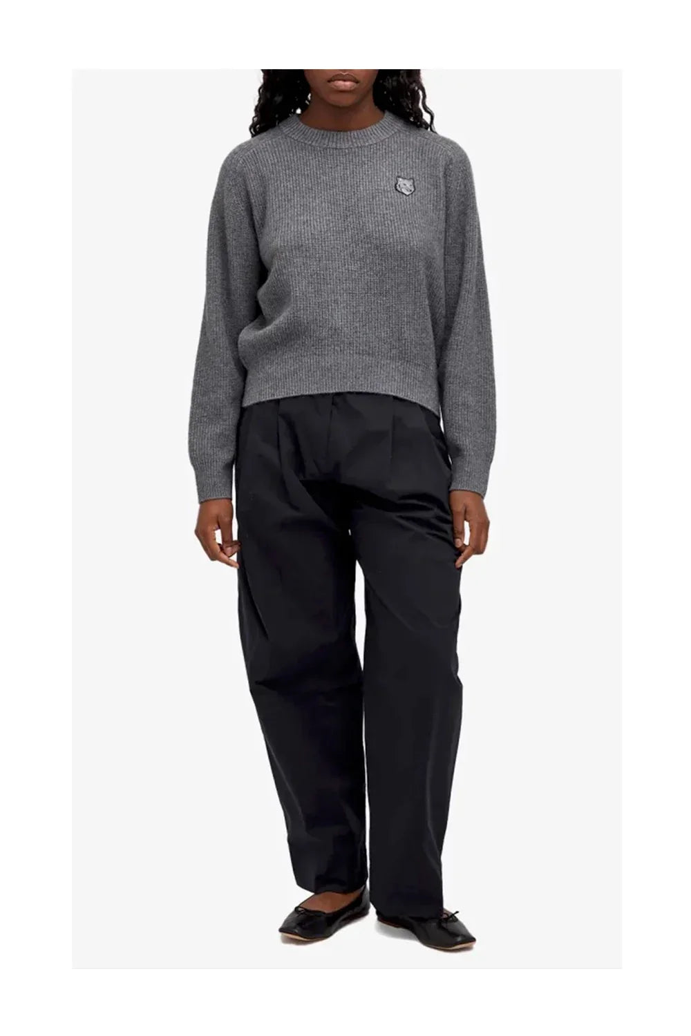 MAISON KITSUNÉ Bold Fox Head Patch Comfort Ribbed Jumper-4