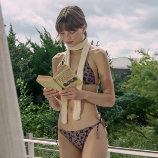 LOOPLOOP String Bikini Bottom Sweetie Leopard Brown