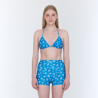 High Water Short Floral Denim Dress