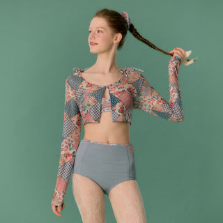 High Reversible Bikini Bottom Bohemian Patchwork Sky blue