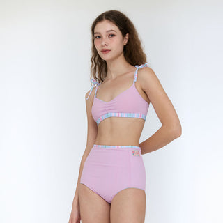 High Reversible Bikini Bottom Milky Stripes Blue Cloud