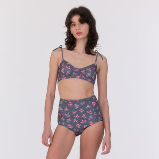 High Reversible Bikini Bottom Rosy Dots Dark Grey
