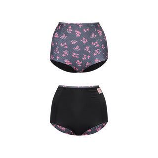 High Reversible Bikini Bottom Rosy Dots Dark Grey