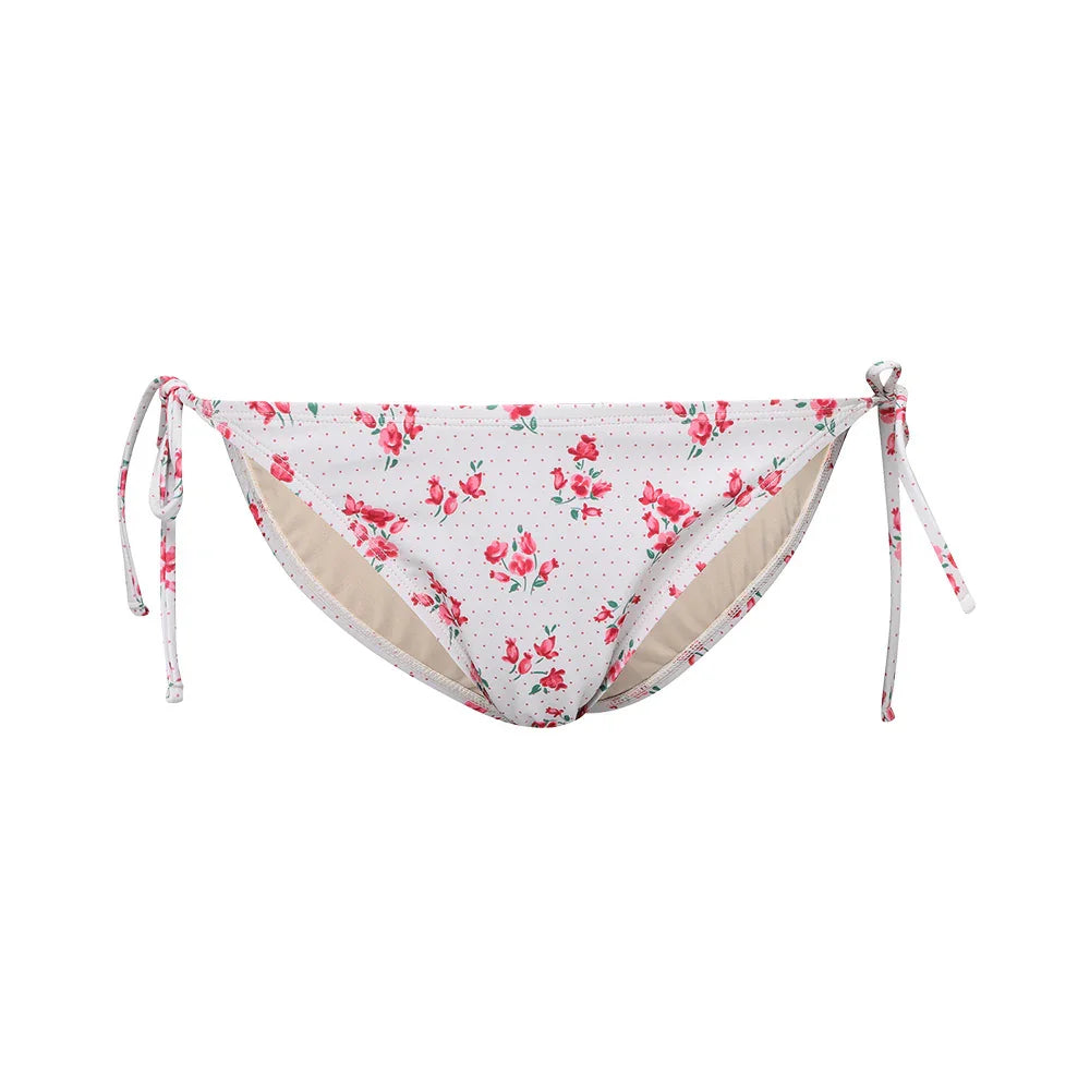 LOOPLOOP String Bikini Bottom Rosy Dots Red