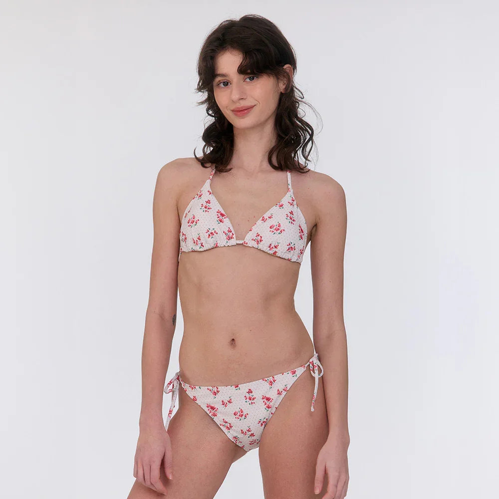 LOOPLOOP String Bikini Top Rosy Dots Red-2