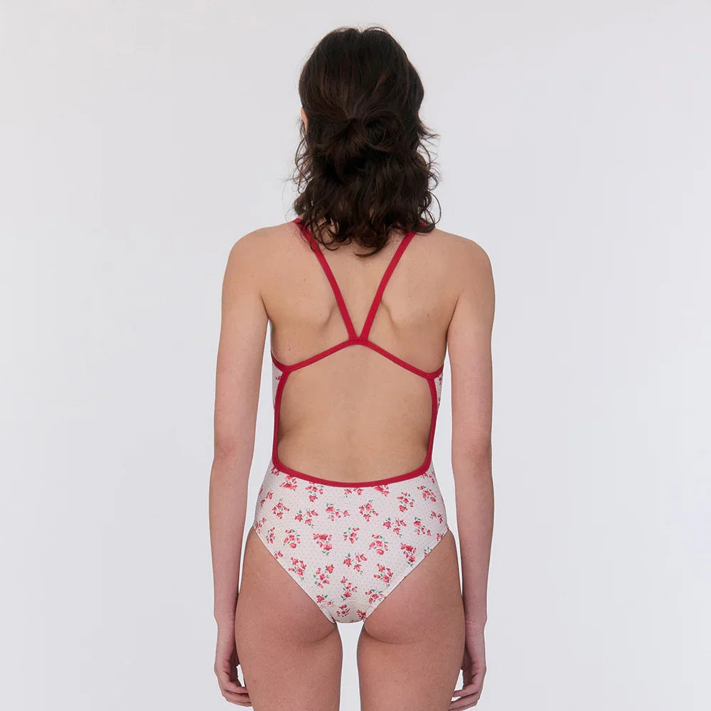 LOOPLOOP Rosy Dots Red One Piece Swimsuit-2
