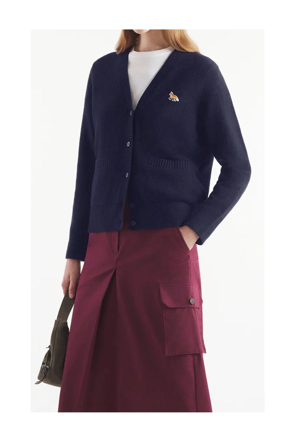 トップス BABY FOX PATCH BOXY CARDIGAN BABY FOX LAMBSWOOL BOXY CARDIGAN | Maison Kitsuné