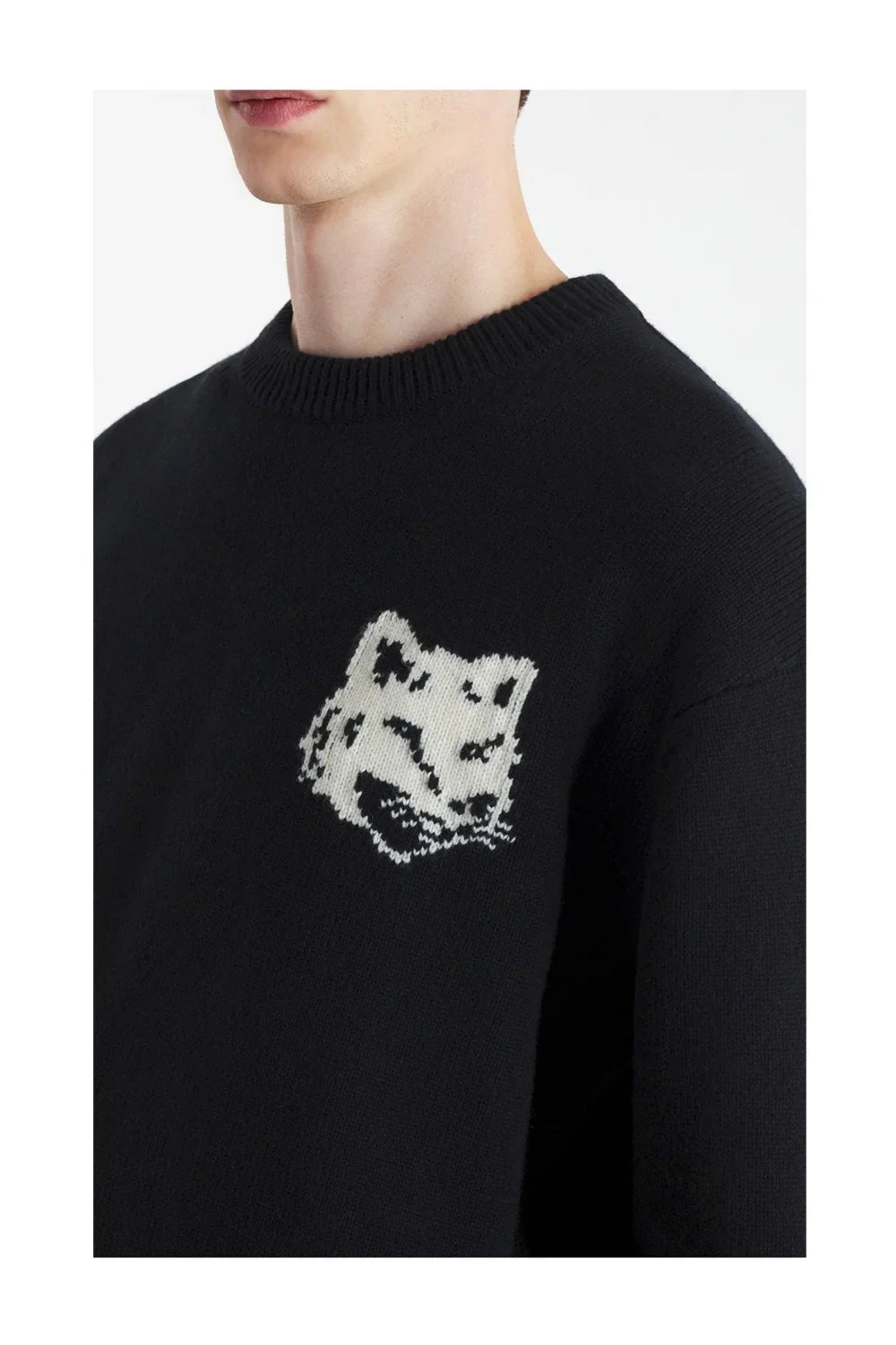 MAISON KITSUNÉ Fox Head Intarsia Comfort Jumper-3