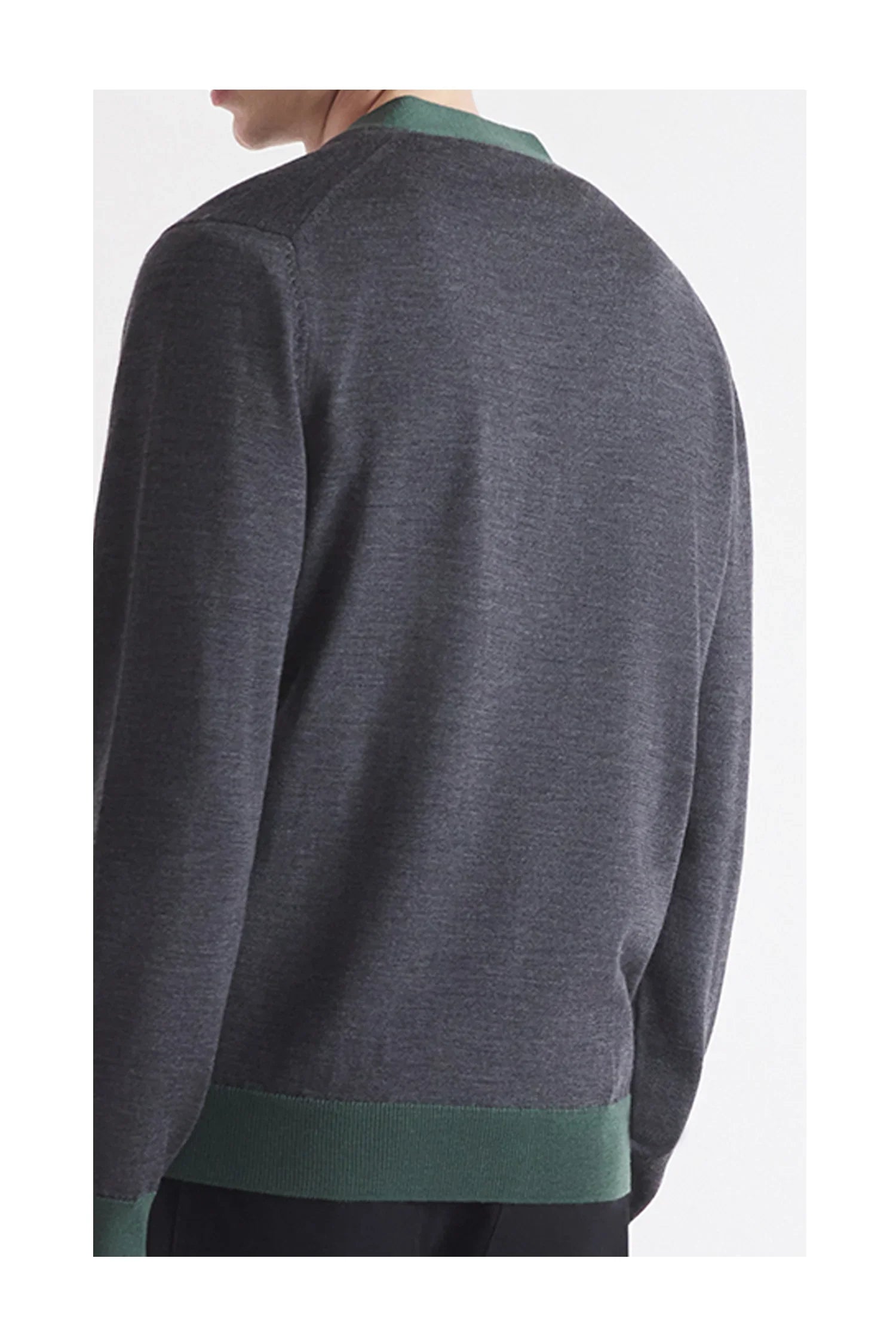 MAISON KITSUNÉ Bold Fox Head Patch Bi-Color Cardigan-4