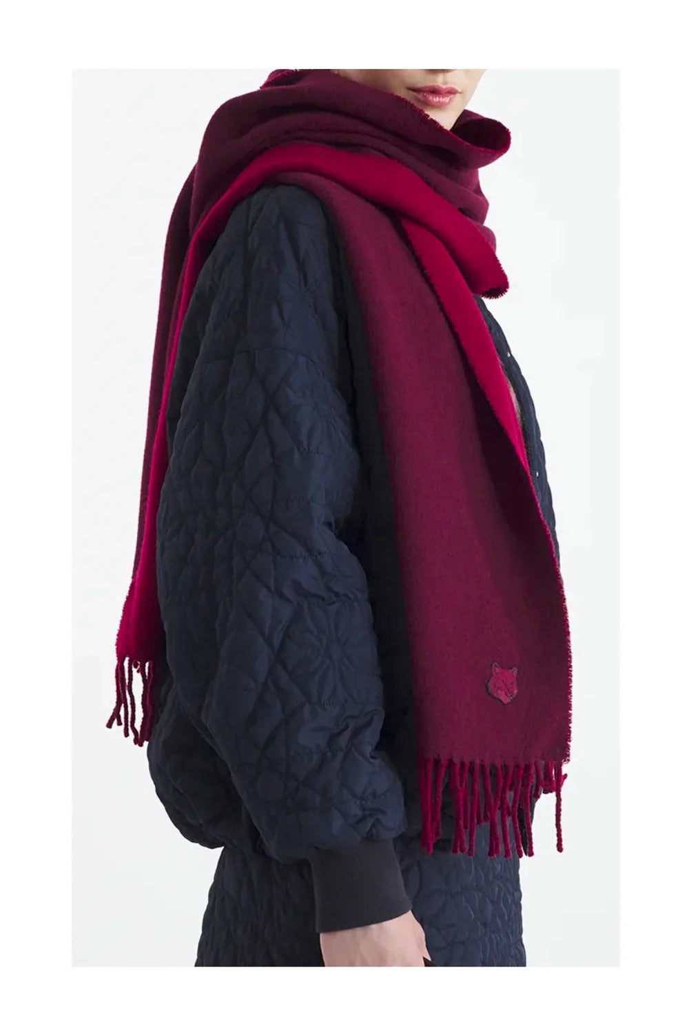 Bold Fox Head Double Face Scarf-4