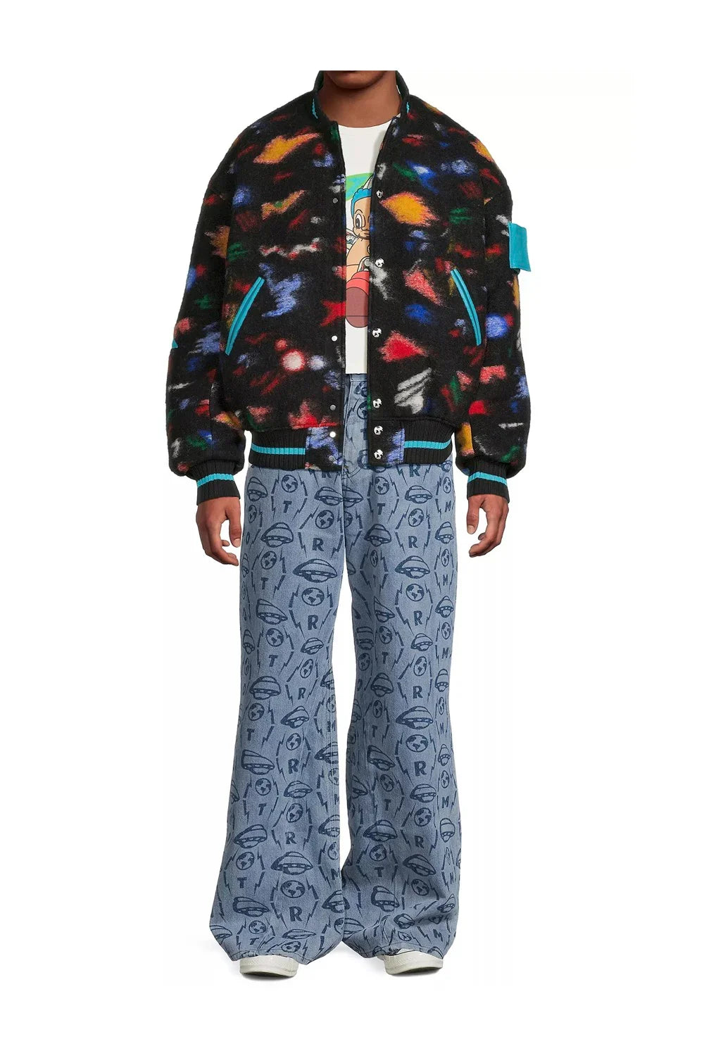 MEMBERS OF THE RAGE Oversized ILLusion Varsity Jacket-2