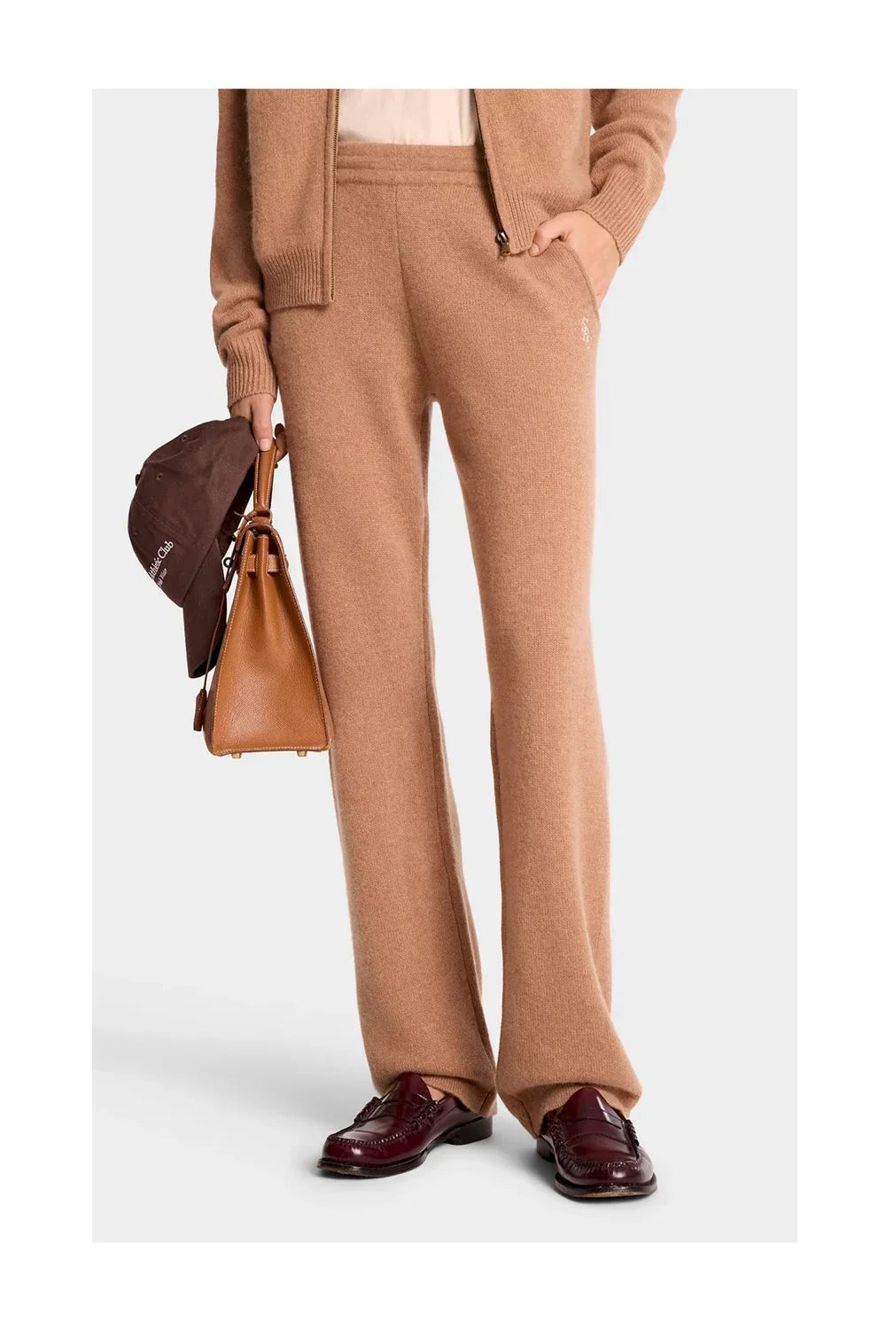 SPORTY & RICH SRC Cashmere Trousers | Caramel-3
