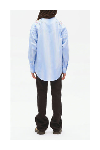 Rhinestoned Stardust Stripe Poplin Shirt