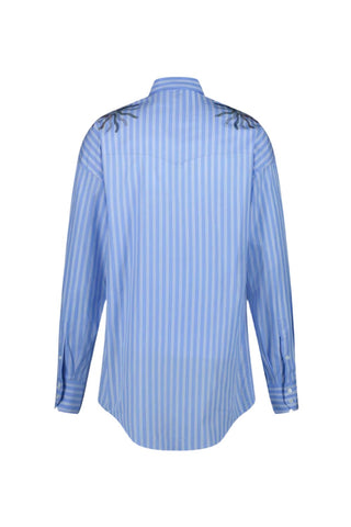 Rhinestoned Stardust Stripe Poplin Shirt