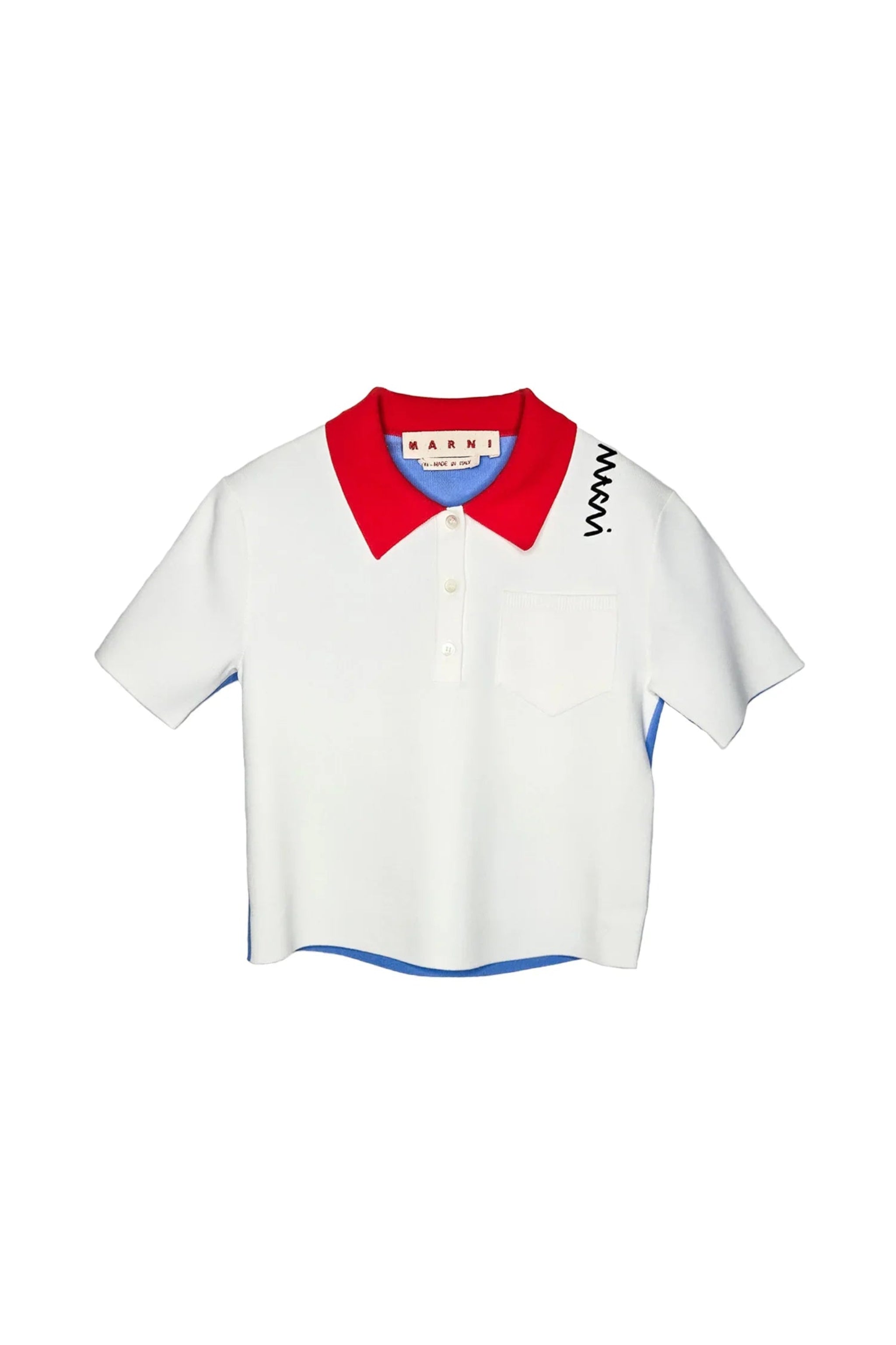 MARNI Technical Viscose Contrast Polo