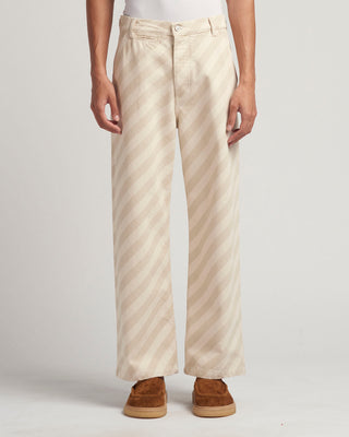 STRIPED WASHED DENIM BONE