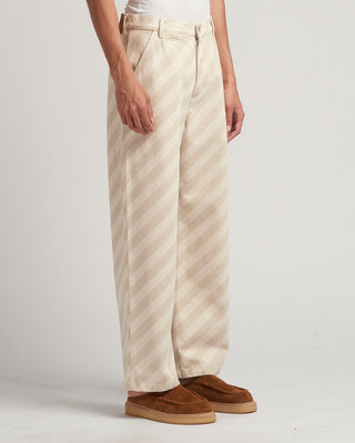 STRIPED WASHED DENIM BONE