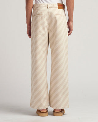 STRIPED WASHED DENIM BONE