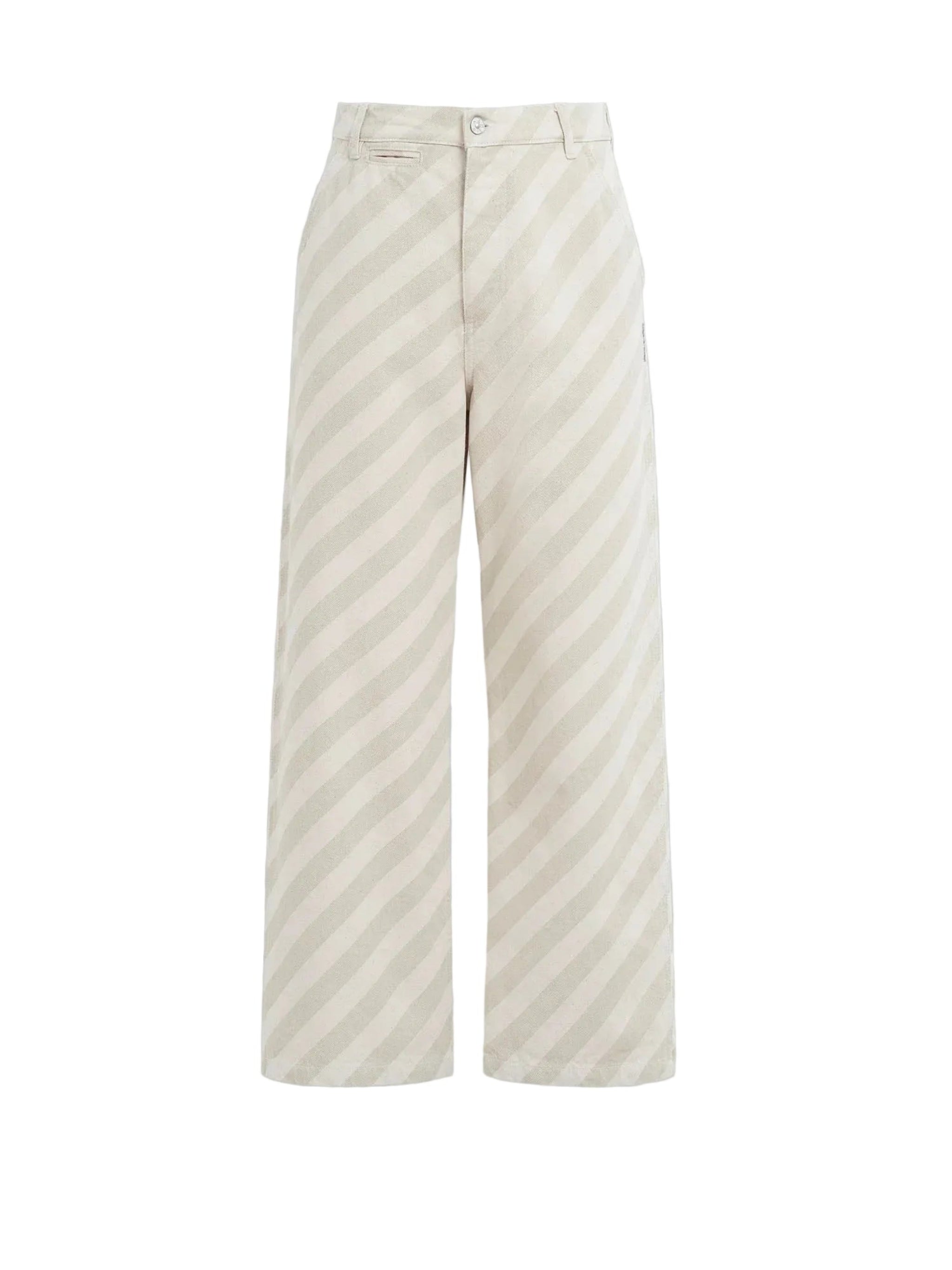 MARNI STRIPED WASHED DENIM BONE