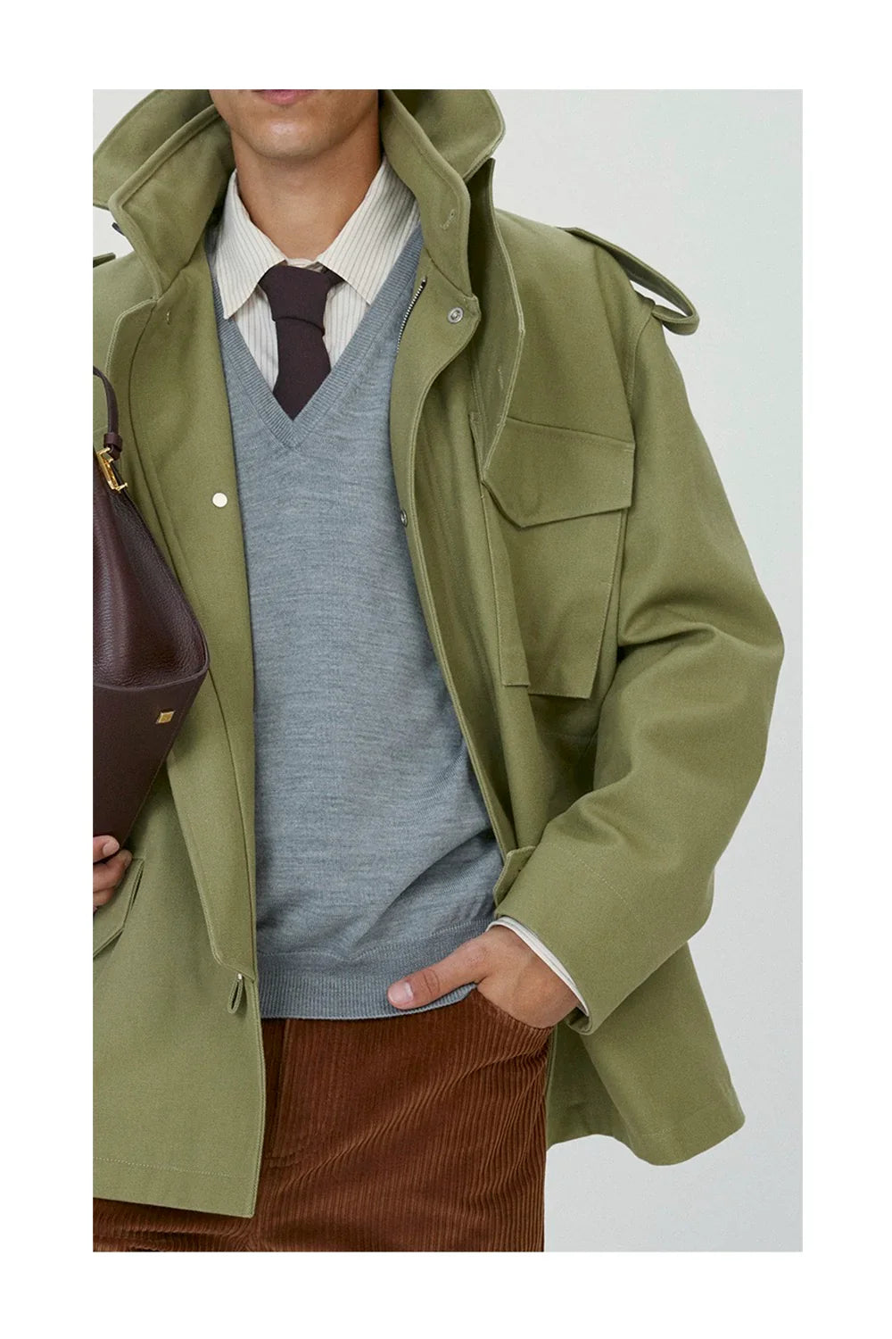 RECTO French Vintage Military Canvas Jacket-4