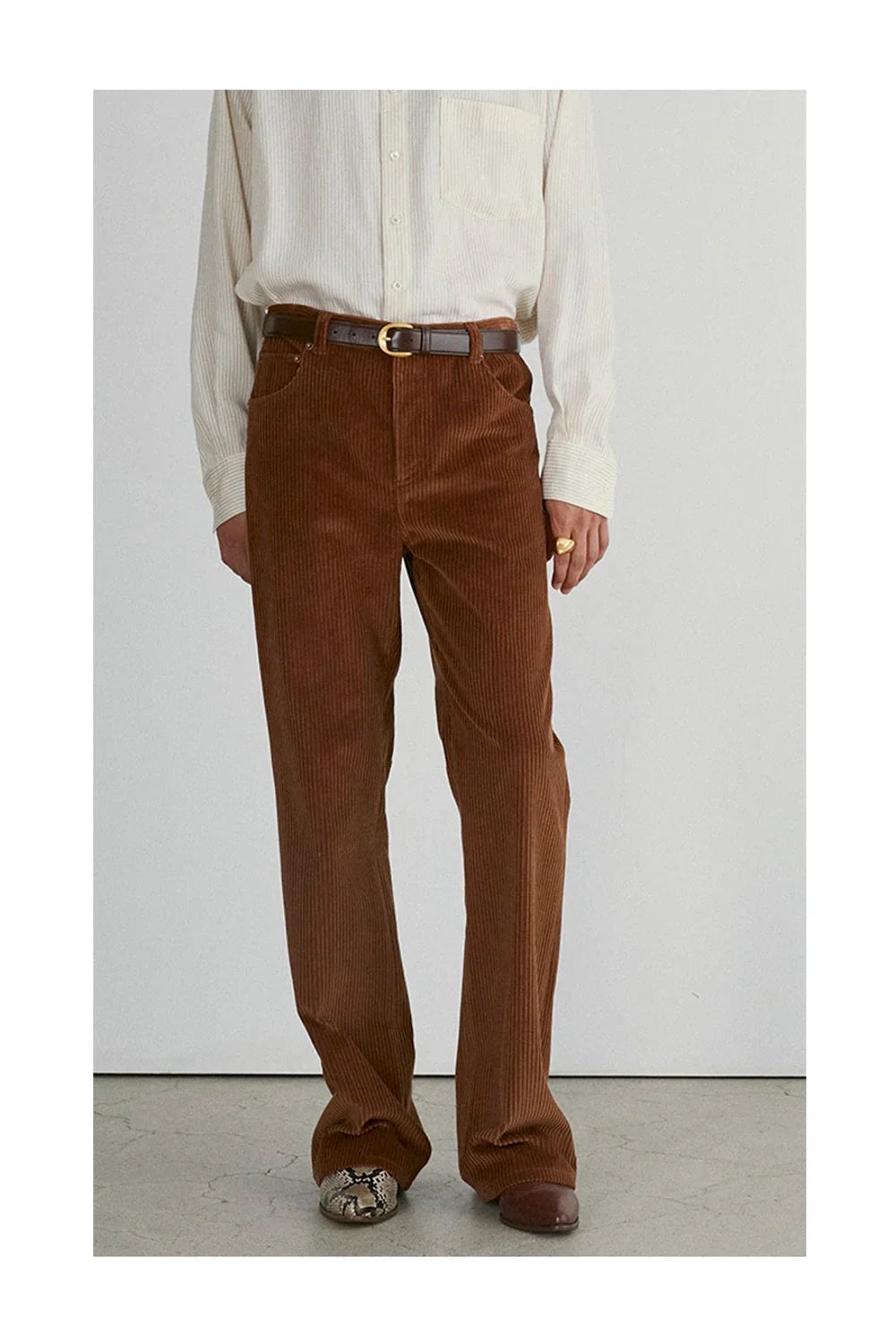 RECTO Cotton Corduroy Pants | Brown-4